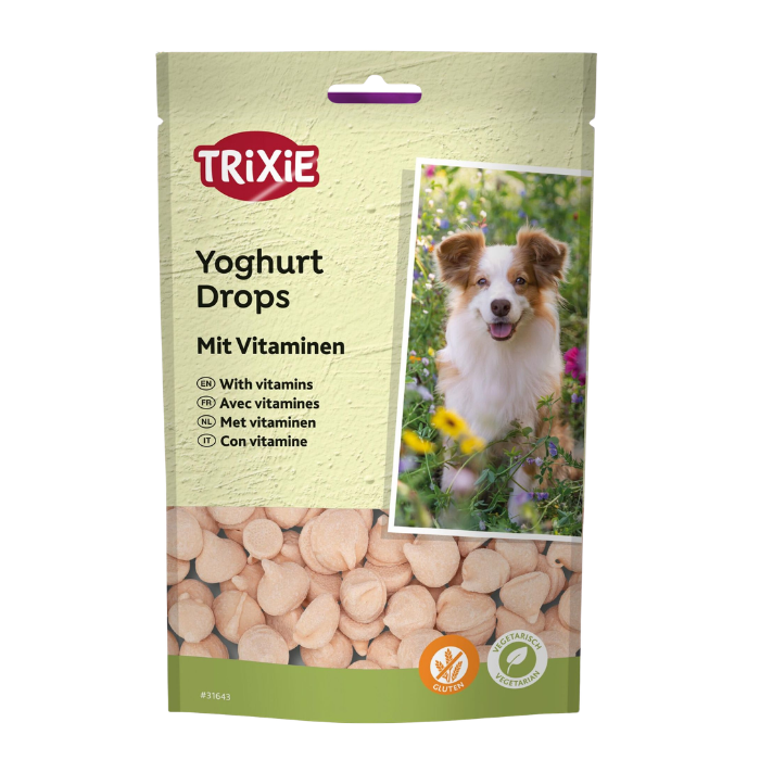 TRIXIE Vitamin Drops, jogurto skonio vitaminų lašeliai, 200 g nauja produkto pakuotė