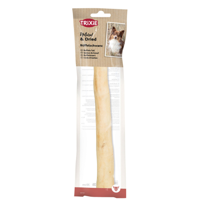 Trixie Buffalo tail, džiovintos buffalo uodegos, 30cm nauja pakuotės išvaizda