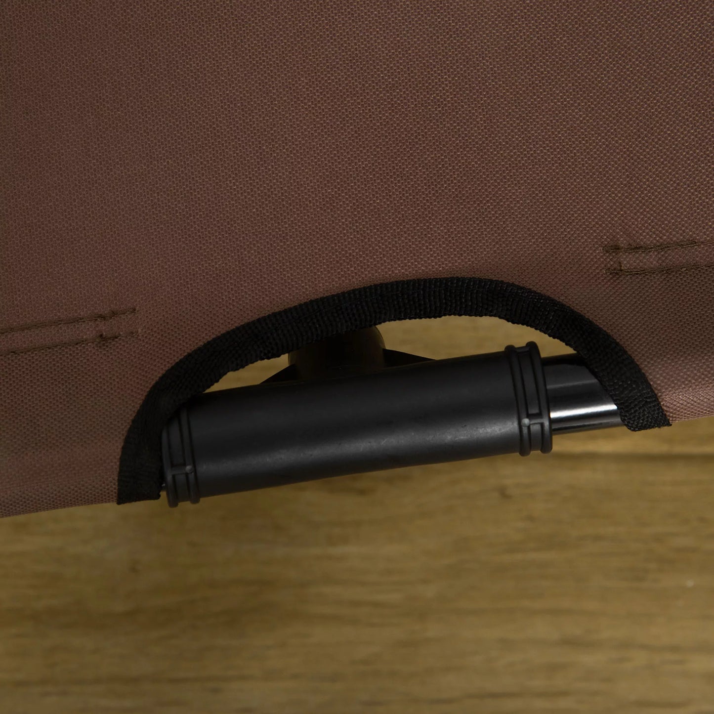 Paaugstināta suņu gulta ar jumtiņu, mājdzīvnieku gulta, āra suņu gulta ar jumtiņu, elpojoša, tafta audums, kempings, kafijas krāsa, 122 x 92 x 108 cm