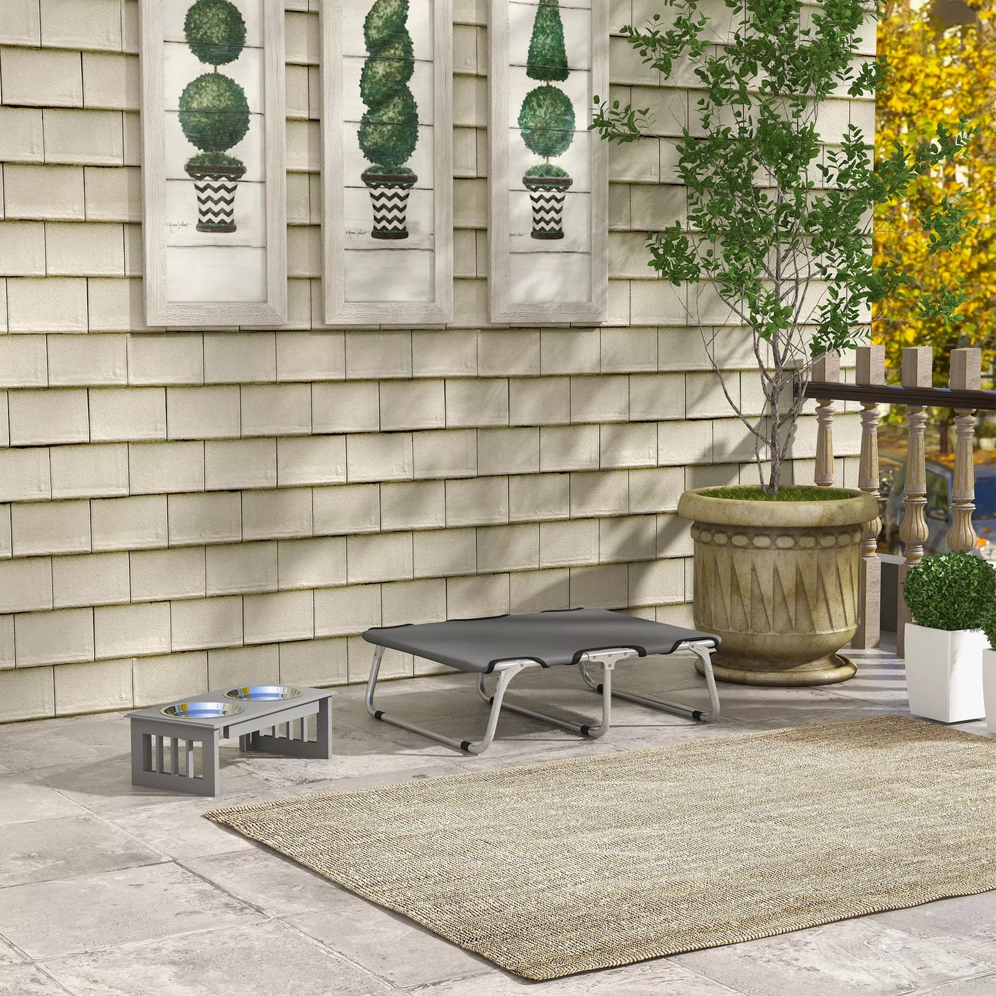 Suņu gulta, saliekama, izturīga un ērta, līdz 10 kg, 71x58x20 cm, pelēka