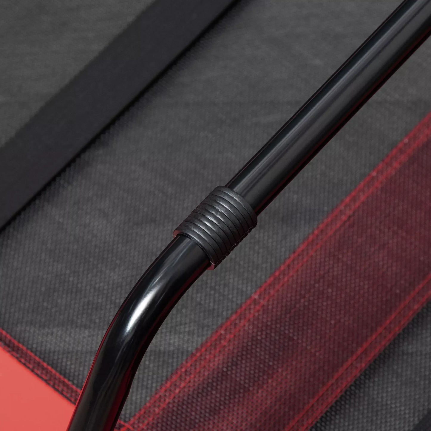 Sulankstomas lauko šunų guolis su paaukštintu pagrindu, 122 cm x 92 cm x 23 cm, raudona + juoda