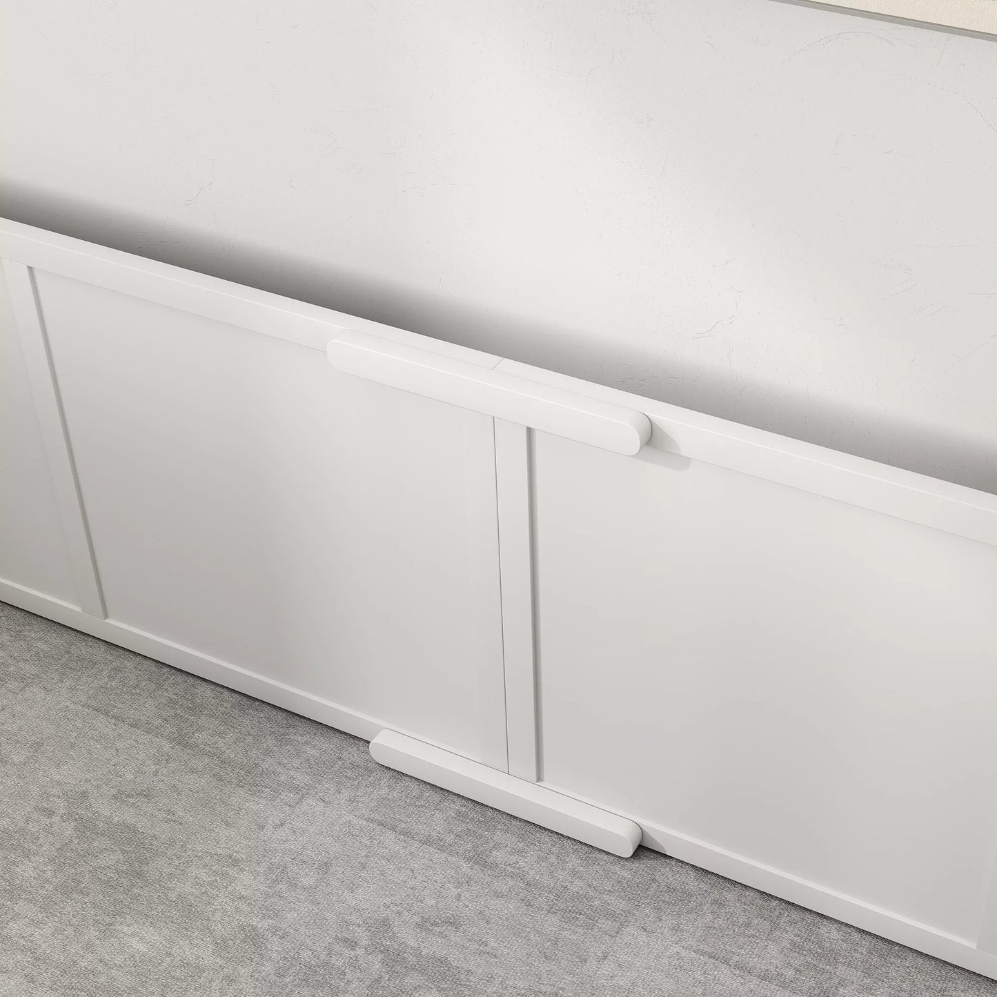 Suņu audzēšanas būris suņiem un kucēniem, ar regulējamām ieejām, lieliem un maziem suņiem, 196 x 96 x 48 cm, balts