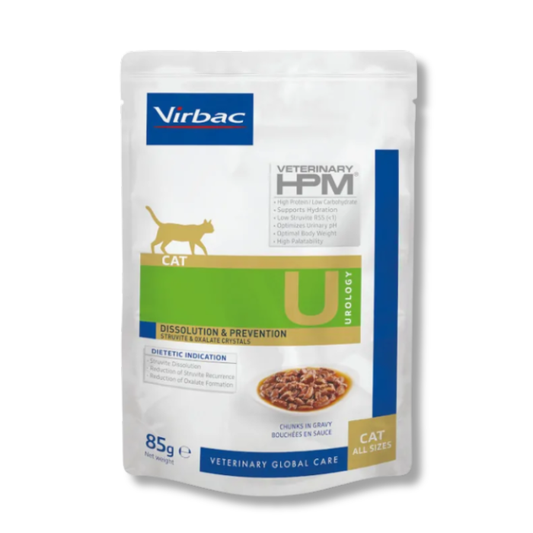 Virbac HPM U2 Cat Urology dissolution&prevention chunks in gravy konservai katėms struvitinių akmenų tirpdymui 12x85g
