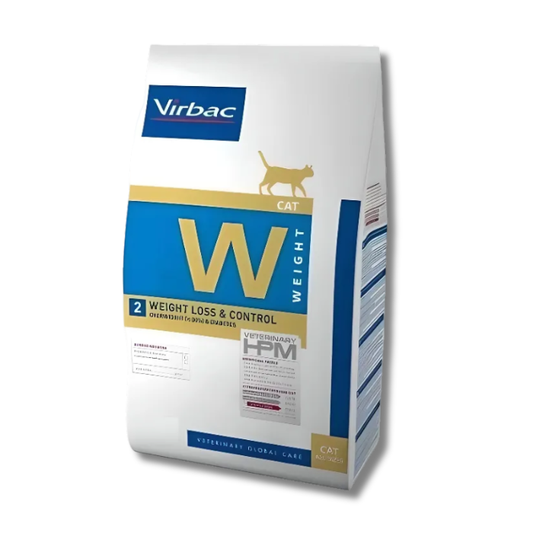 Virbac HPM W2 Weight Loss & Diabetes Cat dietinis sausas pašaras svorio mažinimui ir diabetu sergančioms katėms