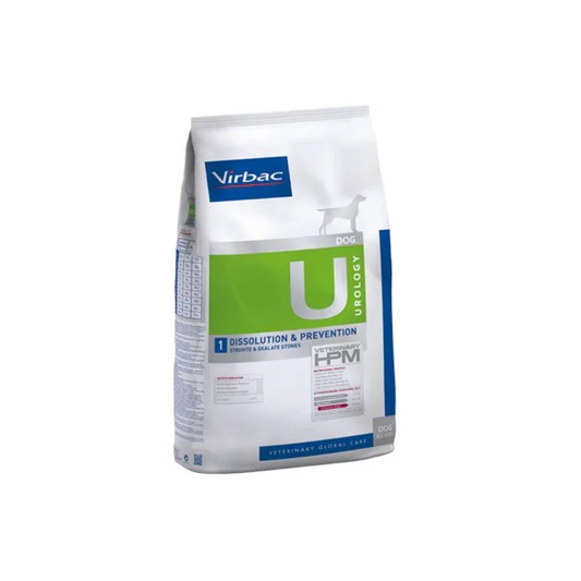 Virbac HPM U1 Urology dissolution&prevention dog sausas pašaras šunims struvitinių akmenų tirpdymui