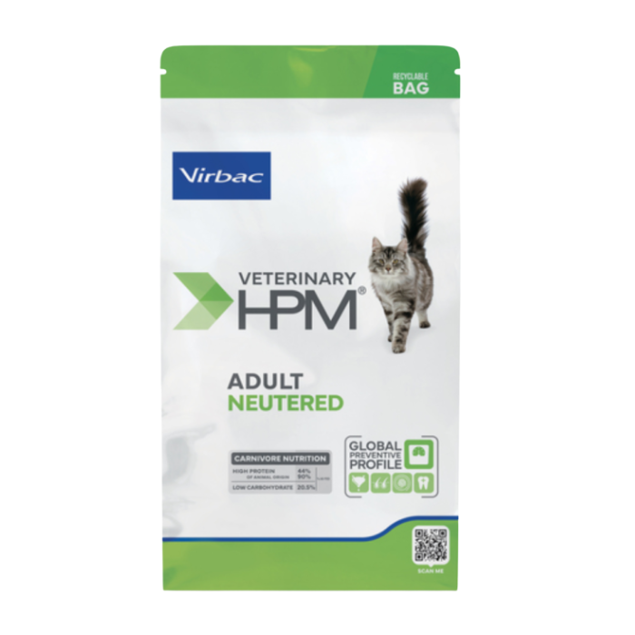 Virbac Veterinary HPM Adult Neutered Cat visavertis sausas pašaras kastruotoms suaugusioms katėms nauja pakuotė