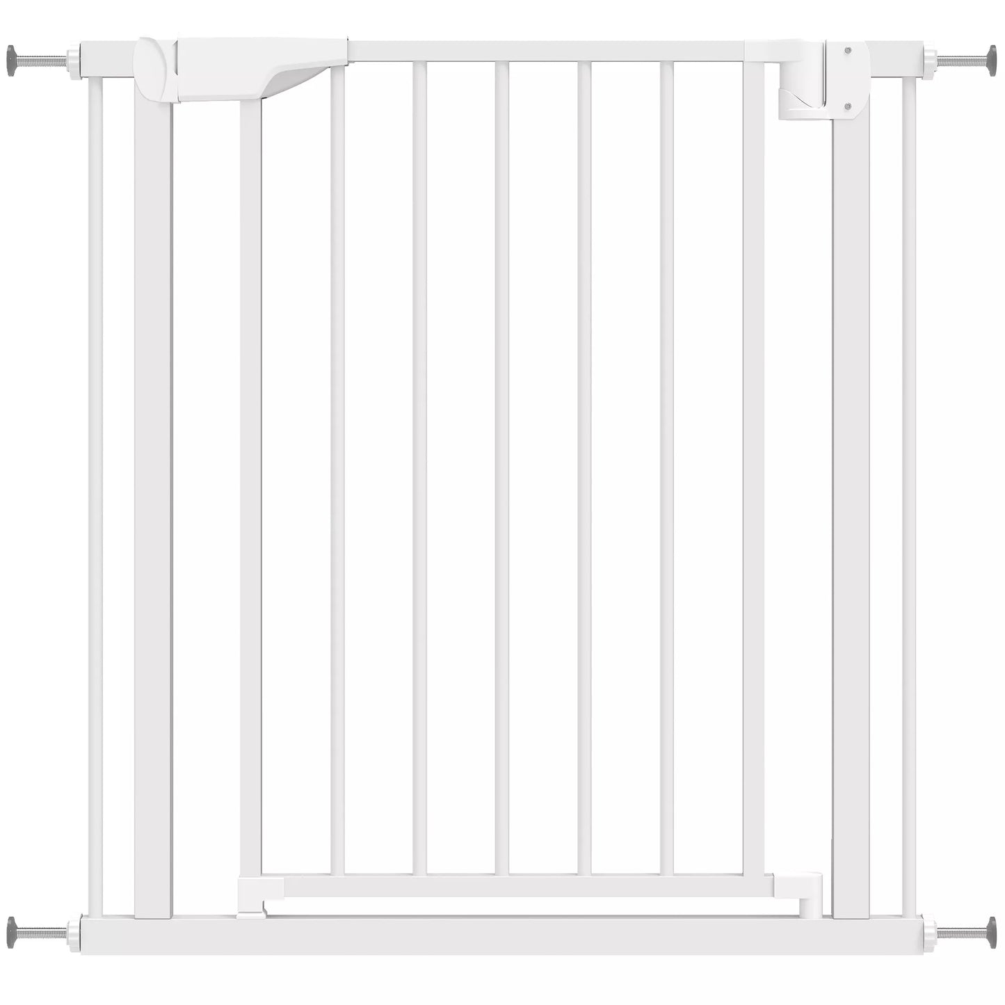 Apsauginiai varteliai, laiptų ir durų užtvaras be gręžimo su automatiniu uždarymu, plienas, 76-82x76 cm, balta