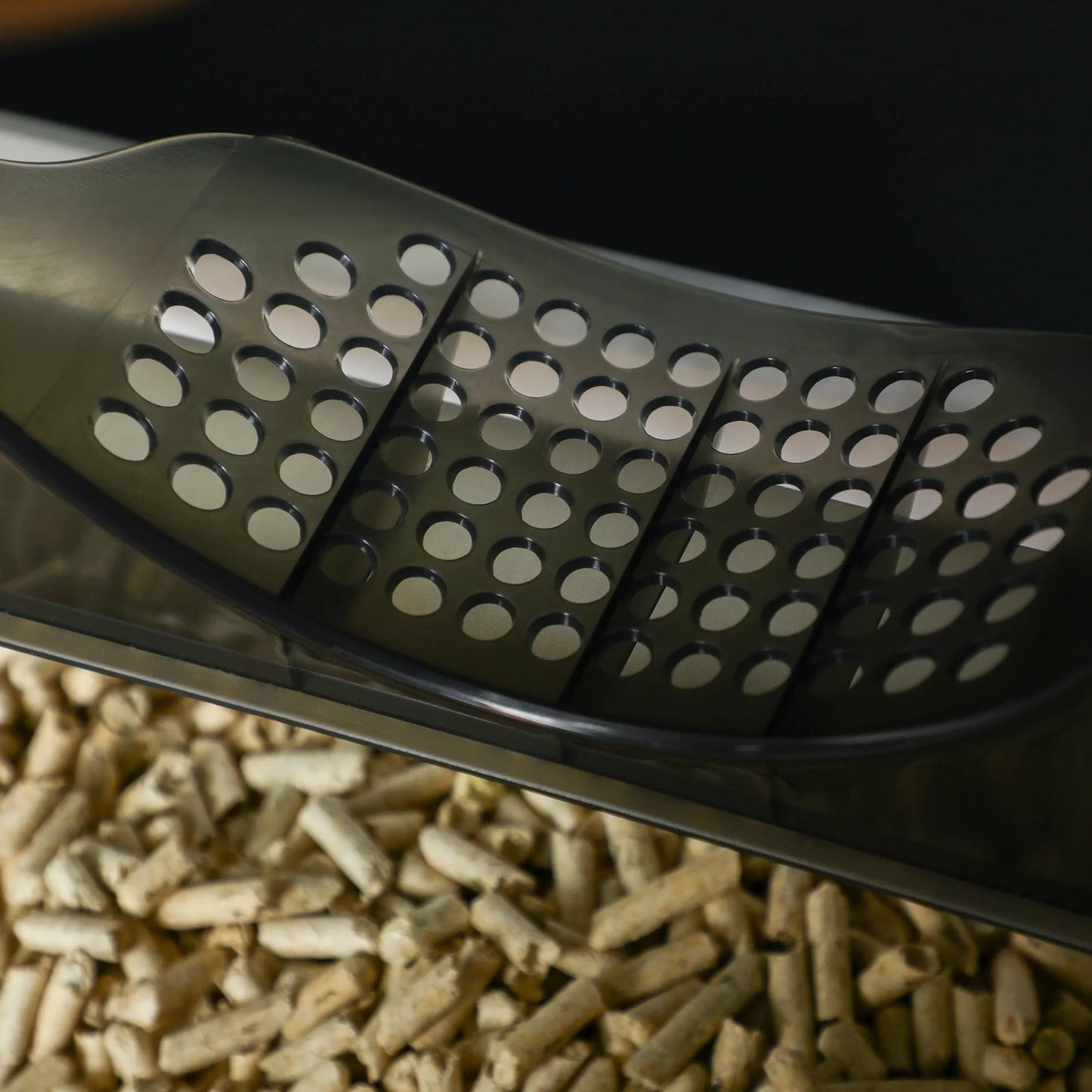 Kaķu tualete ar jauku dizainu, 1 sietiņš, 1 kaķu kaķu liekšķere, noņemama apakšējā daļa, pelēka