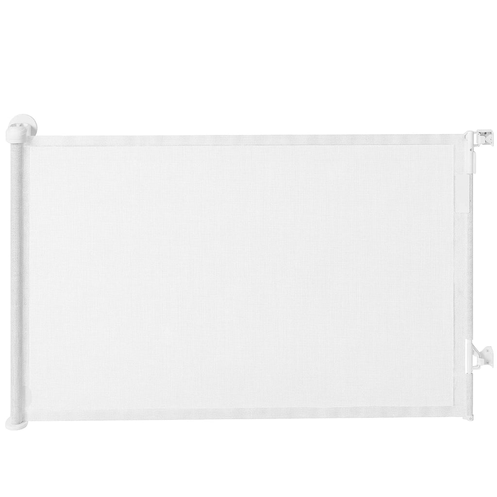 Izvelkams metāla drošības barjers suņiem, 0–140 cm, balts