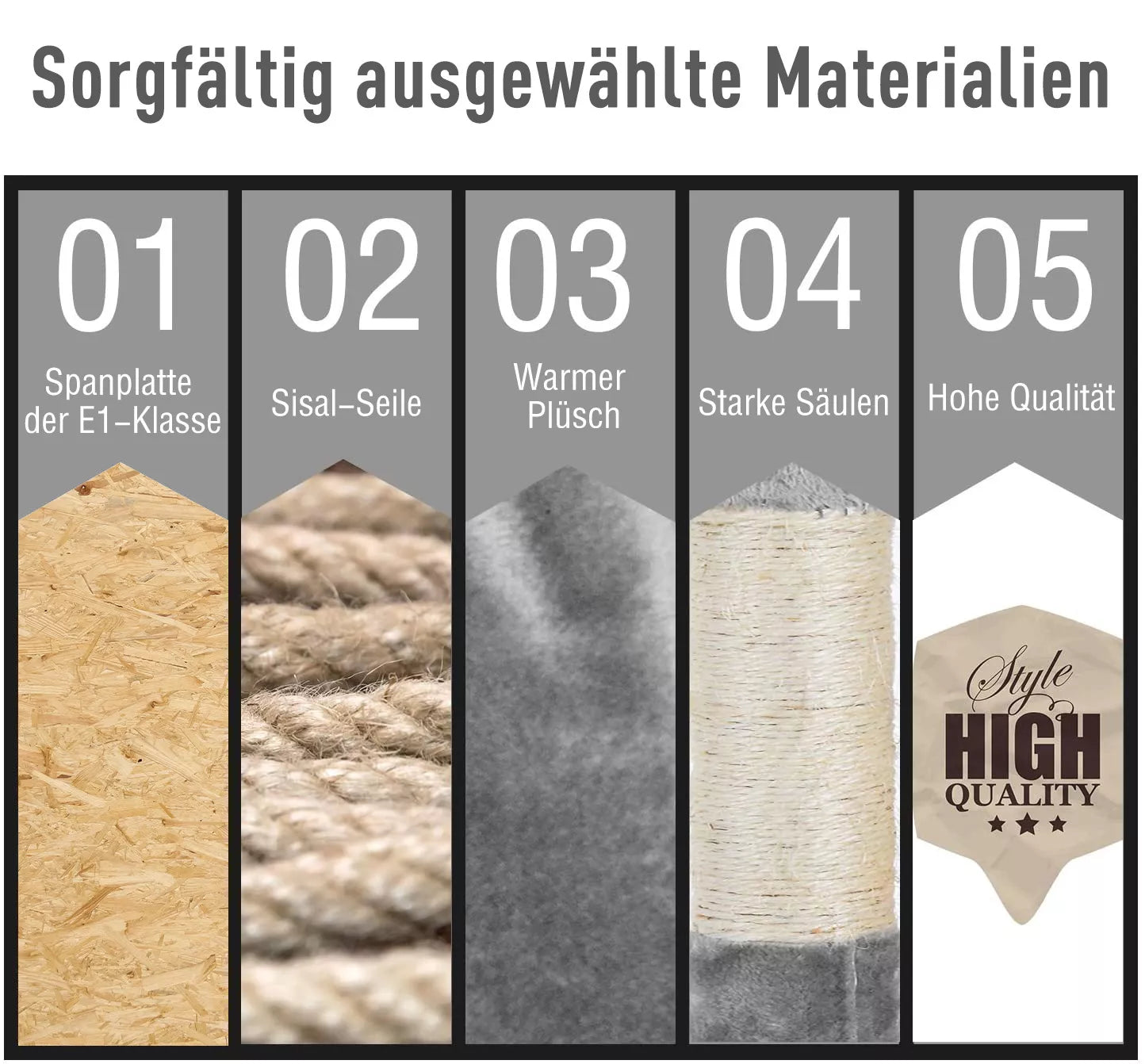 XXL kaķu skrāpēšanas koks ar kaķu gultu un kāpnēm, daudzlīmeņu daudzfunkcionāls izklaides centrs kaķiem, plīša, pelēks, 49 x 49 x 173 cm