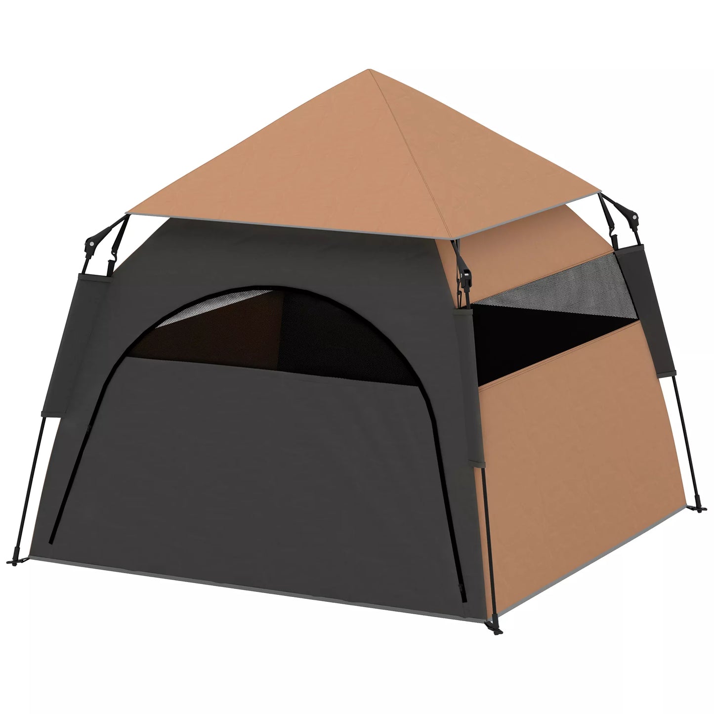 Naminių gyvūnėlių palapinė, šunų palapinė, sulankstoma, atspari oro sąlygoms, šunų būda, dideliems šunims, tamsiai ruda