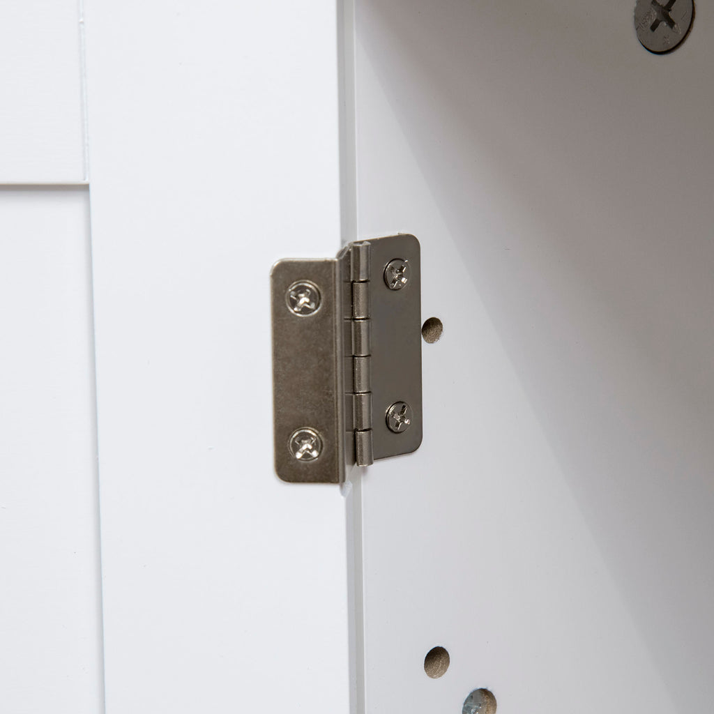 Spintelė katės tualetui su pertvara, dvigubomis magnetinėmis durelėmis ir šonine lentynėle, 86x48x52 cm, balta