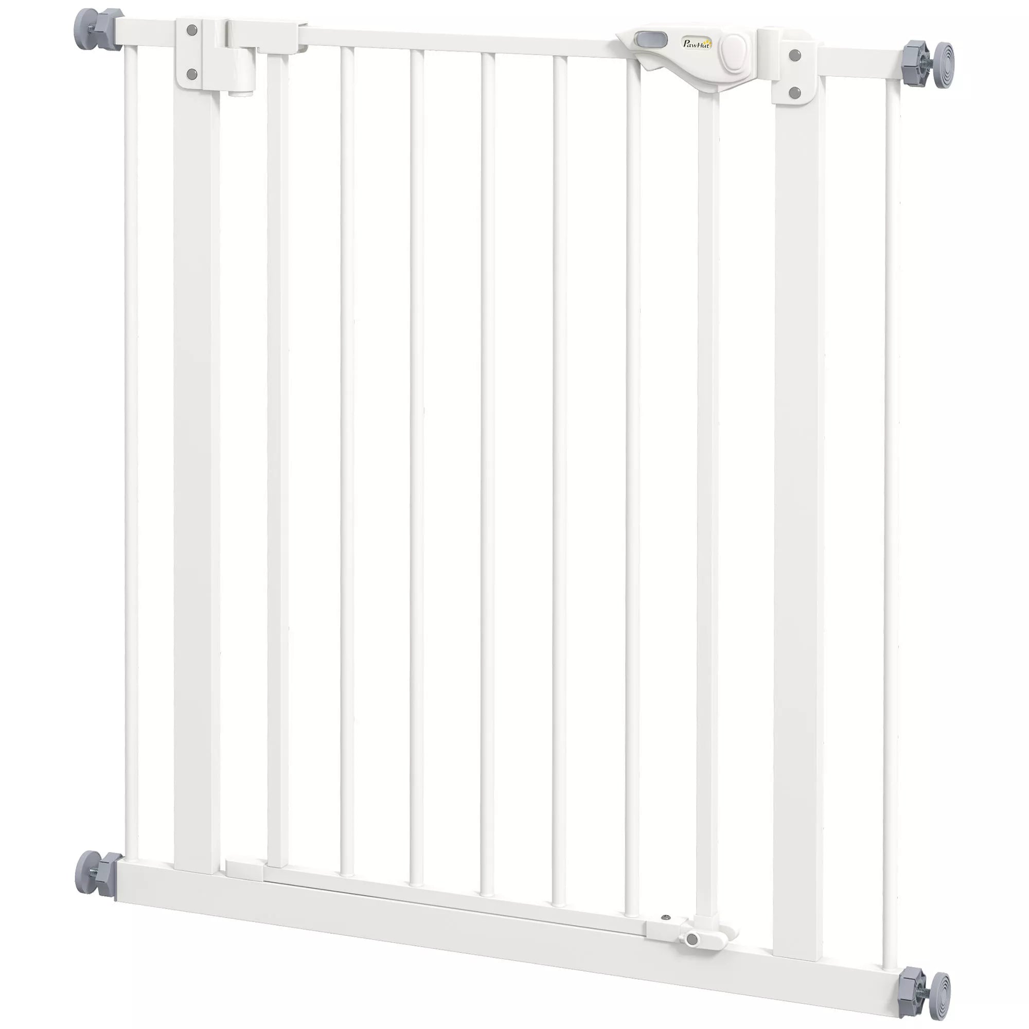 Apsauginiai varteliai šunims, užtvaros varteliai, apsauginiai varteliai naminiams gyvūnams, metalas, plastikas, 74–80 cm, balti