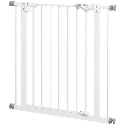 Apsauginiai varteliai šunims, užtvaros varteliai, apsauginiai varteliai naminiams gyvūnams, metalas, plastikas, 74–80 cm, balti