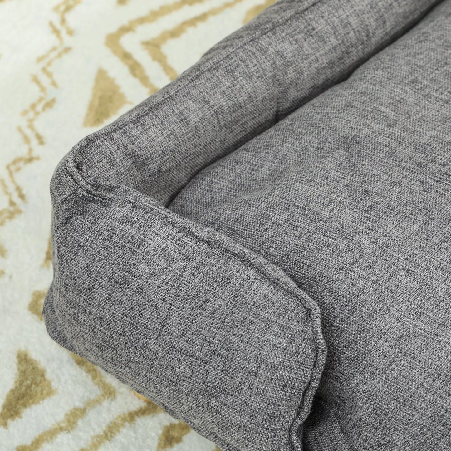 Suņu dīvāns, mājdzīvnieku dīvāns, mājdzīvnieku gulta, noņemams un mazgājams matracis, dabīgs + tumši pelēks