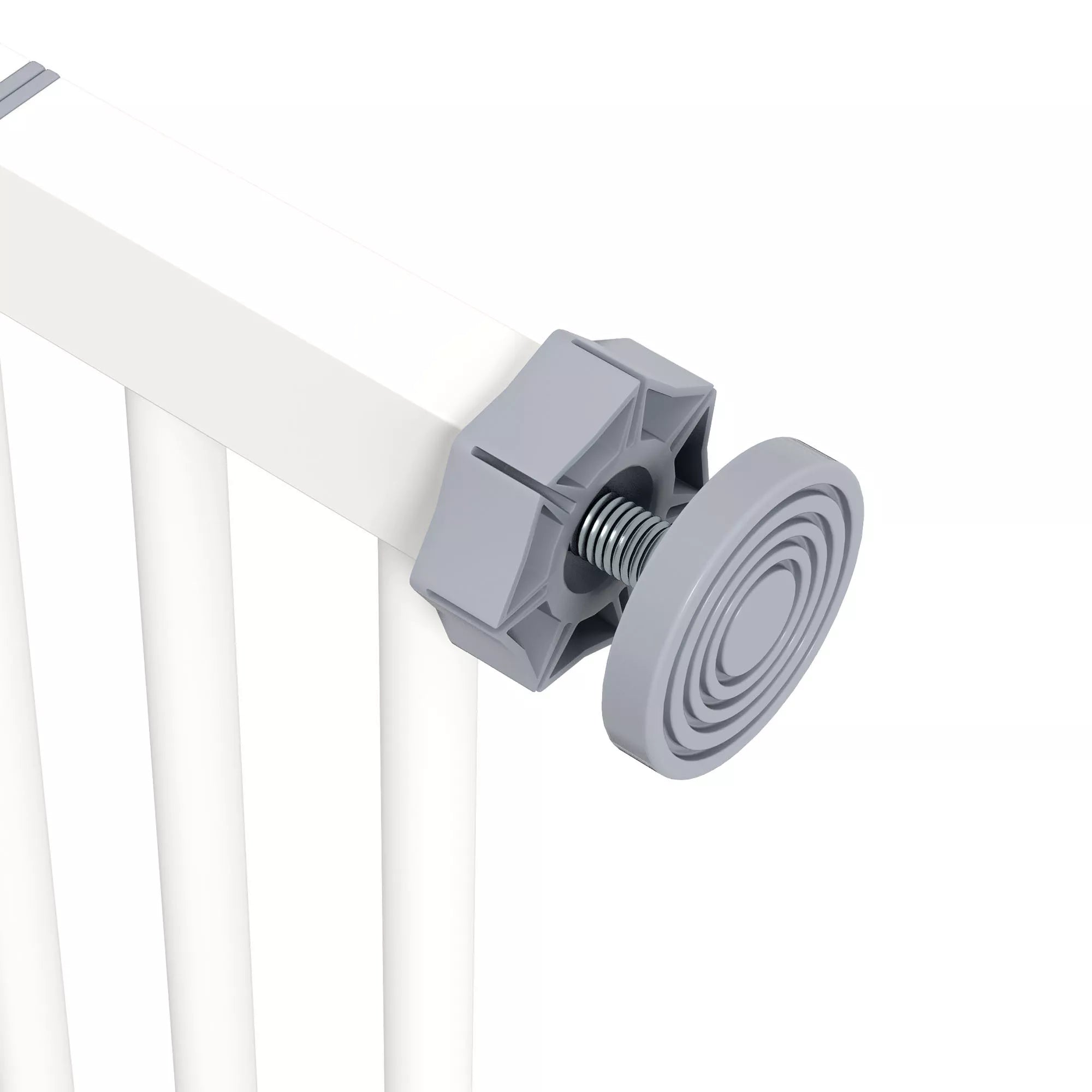 Suņu drošības vārtiņi, barjera, mājdzīvnieku vārtiņi, metāla, plastmasas, 74-87 cm, balti
