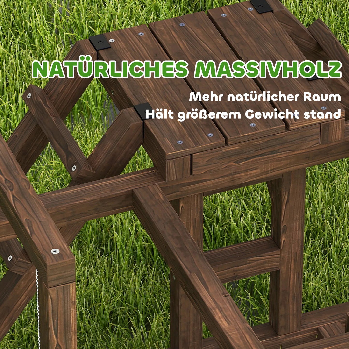 Vištidės stovas, kartys, rampos, sūpynės, 2-3 vištoms, medinis, rudas