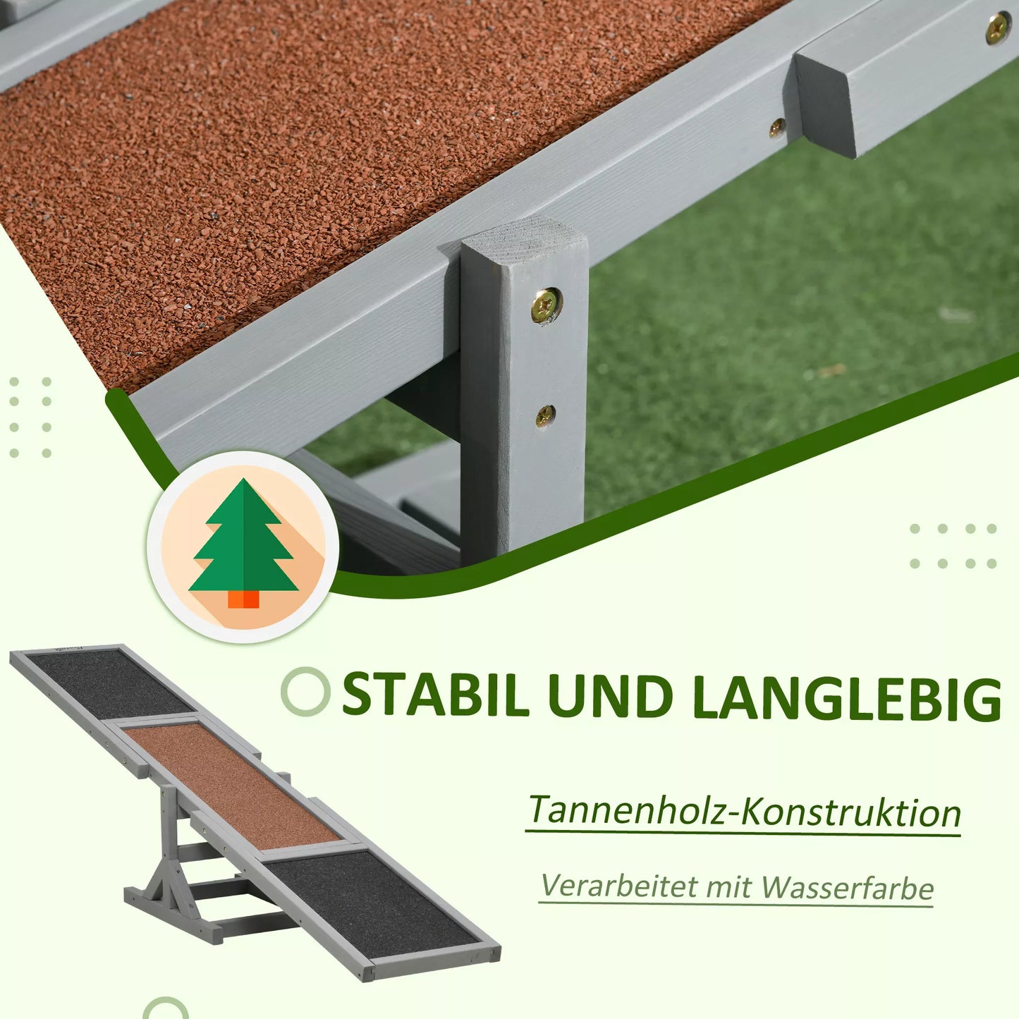 Suņu līdzsvara velosipēds Aqulity, suņu sporta līdzsvara velosipēds, 180 x 30 x 30 cm, pelēks + brūns