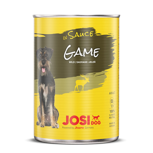 JosiDog Game in Sauce konservai šunims su žvėriena padaže, 415 g