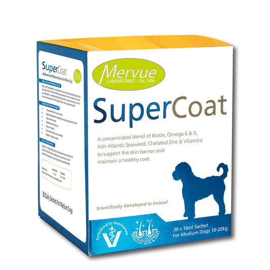 Mervue SuperCoat papildai vidutinio dydžio veislių šunims, 30x10 ml