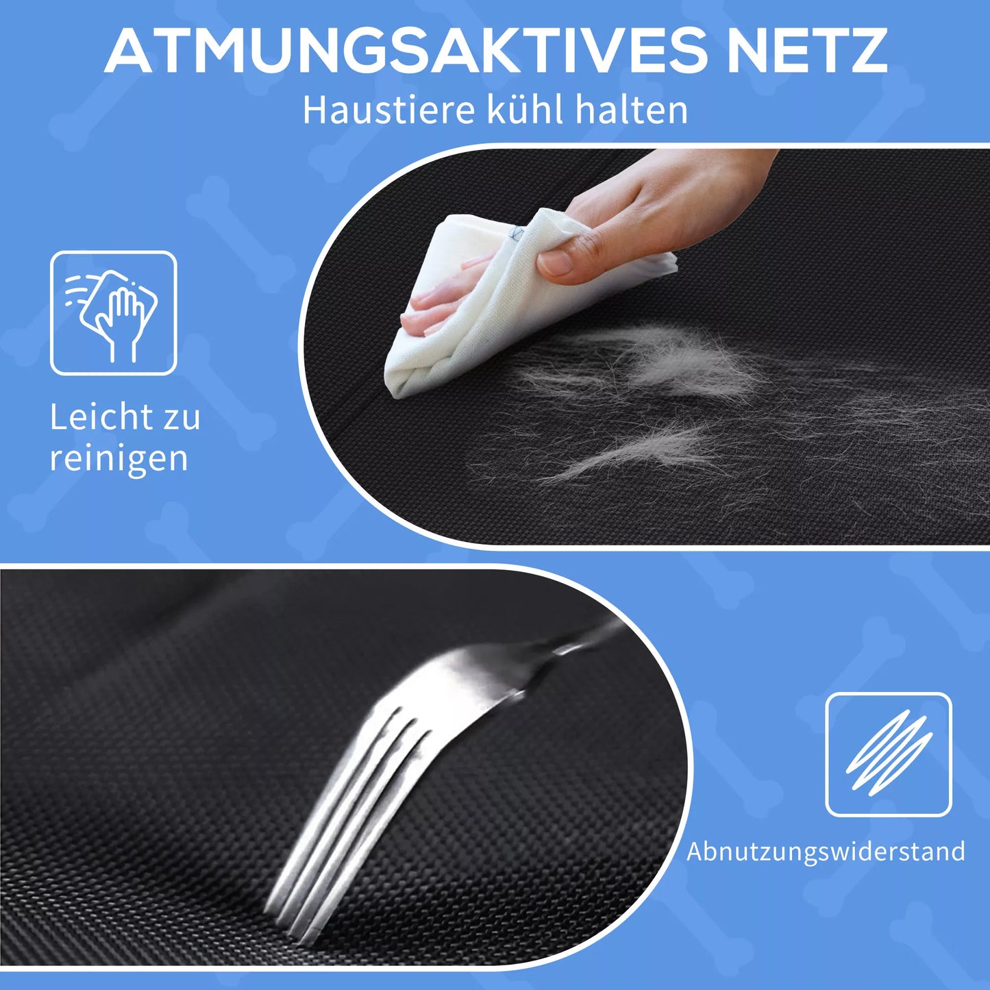 Šunų lova, paaukštinta konstrukcija, tinklelio užvalkalas, plieninis rėmas, 29 x 91 x 69 cm, juoda