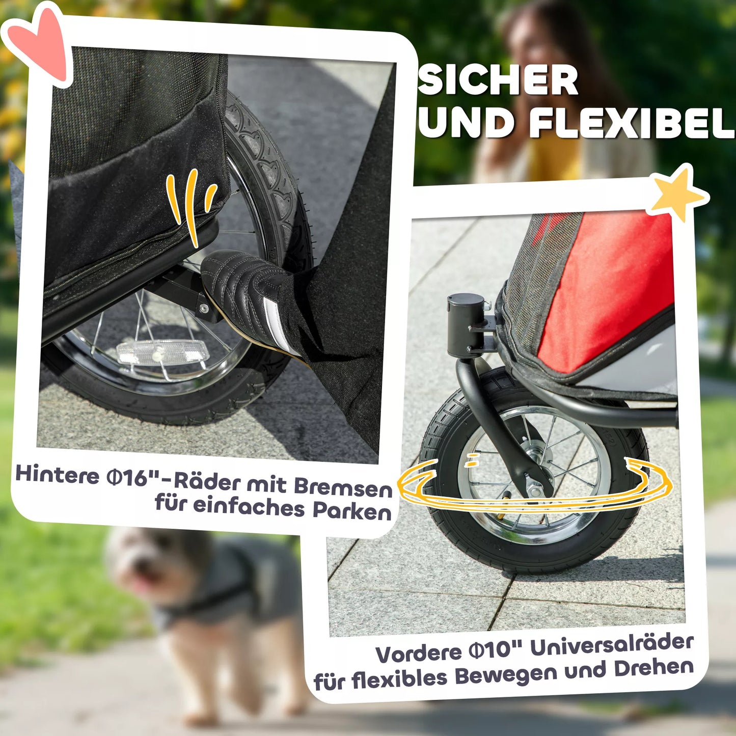 Suņu ratiņi, salokāmi, atverami, ar guļampaklājiņu, tērauda rāmis, sarkani/melni