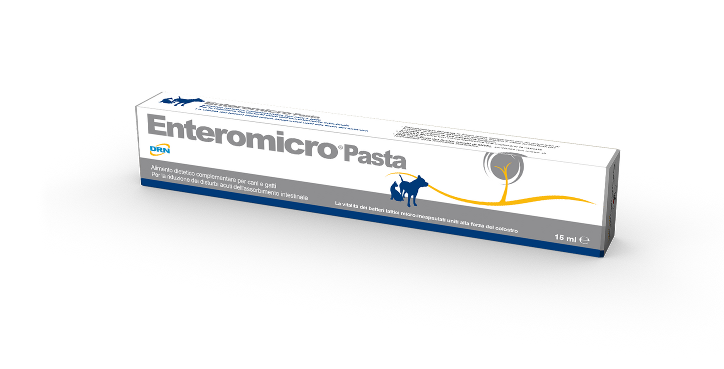 Enteromicro Pasta Complex Pašaro papildas katėms ir šunims esant ūminiams žarnyno absorbcijos sutrikimams 15ml