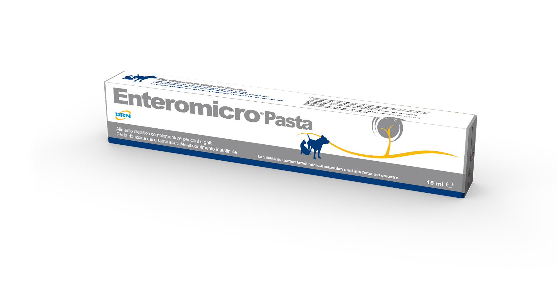 Enteromicro Pasta Complex Pašaro papildas katėms ir šunims esant ūminiams žarnyno absorbcijos sutrikimams 15ml