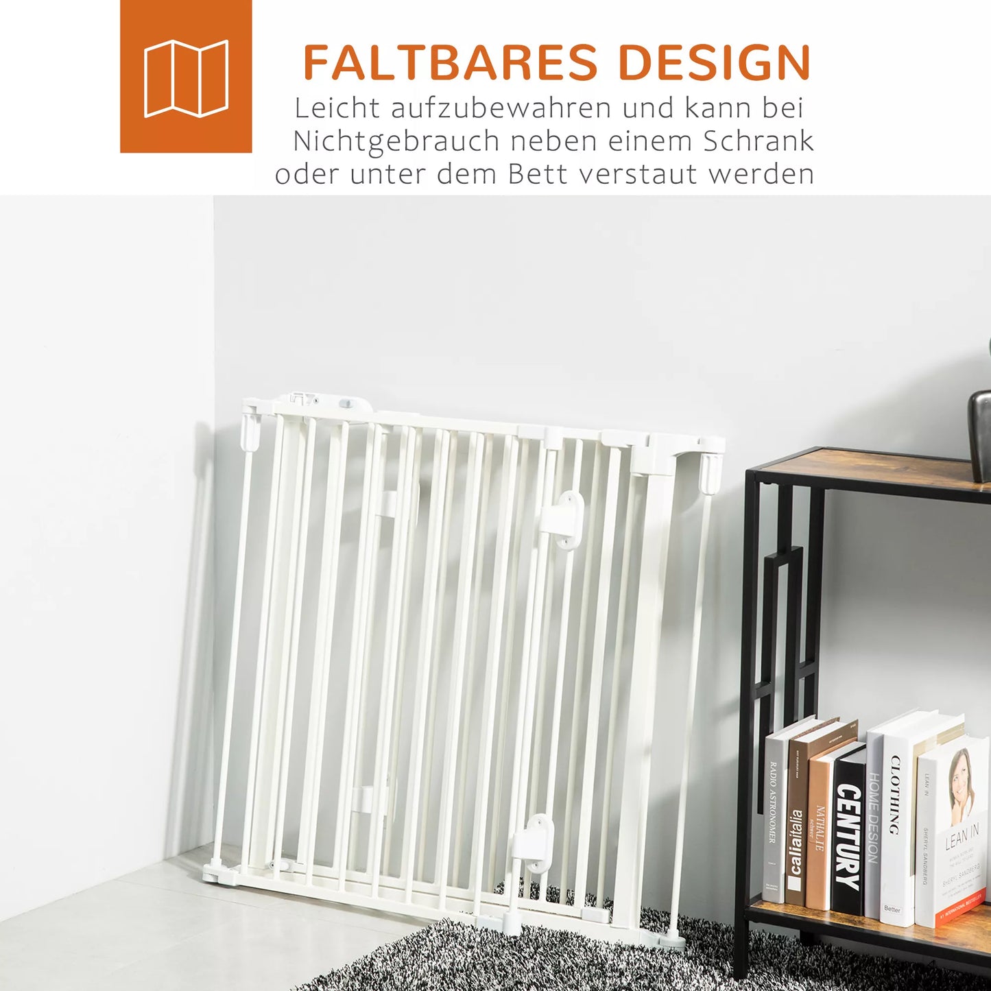 Suņu drošības vārti, durvju un mājdzīvnieku drošības vārti, regulējami, salokāmi, kamīna vārti ar pašaizverošām durvīm, 3 paneļi, krāsnij, stiprināmi pie sienas/brīvi stāvoši, balti, 202,5 ​​x 76 cm