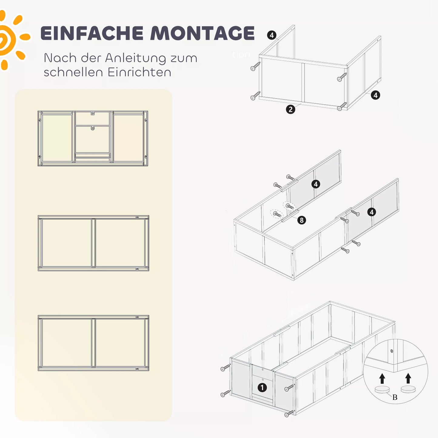 Suņu audzēšanas būris suņiem un kucēniem, ar regulējamām ieejām, lieliem un maziem suņiem, 196 x 96 x 48 cm, balts