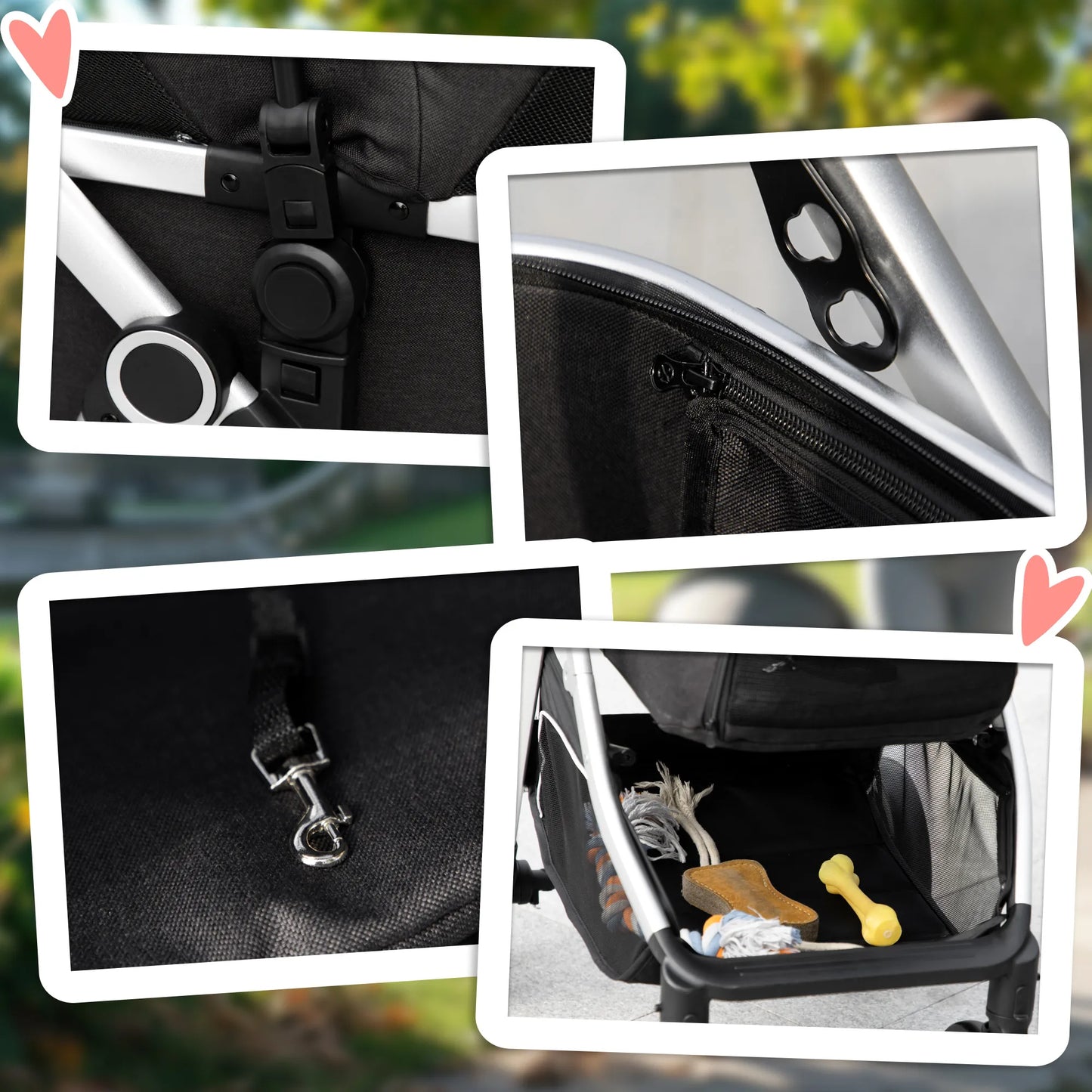 2-in-1 Šunų vežimėlis / nešynė iki 10kg, su pagalvėle, sulankstomas, 1 laikymo krepšys, 83 cm x 58 cm x 102 cm, juodas