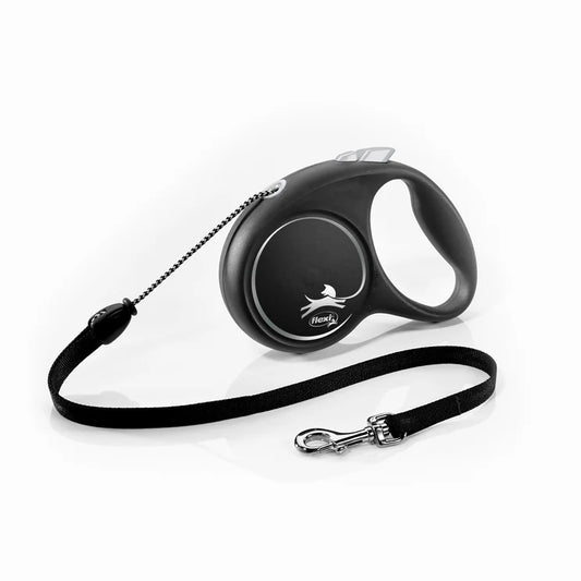 Flexi Black design virvinis pavadėlis – Silver / XS - 3m iki 8 kg