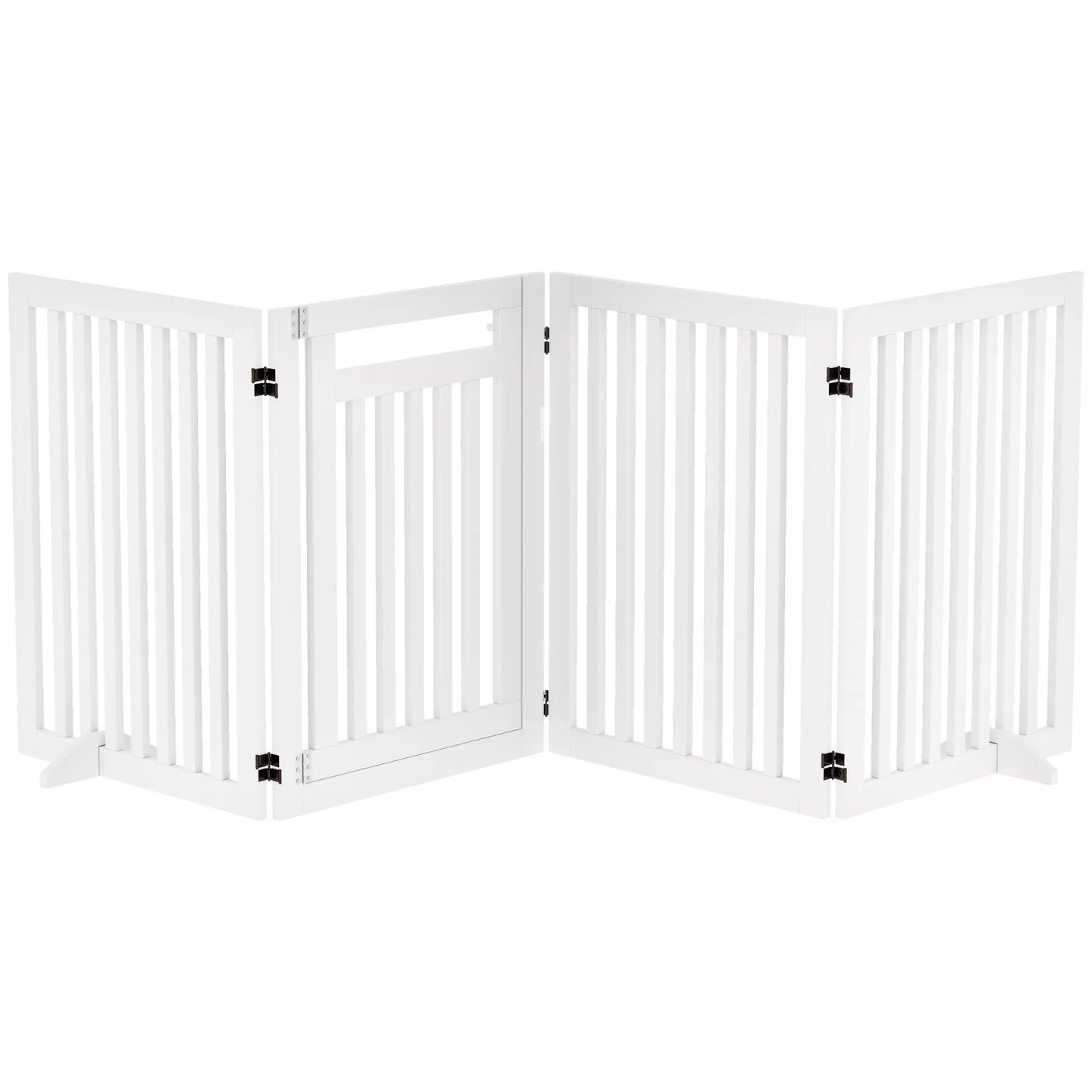 PawHut Gyvūnų tvorelė, apsauginė tvorelė, 4 dalys, sulankstoma, balta
