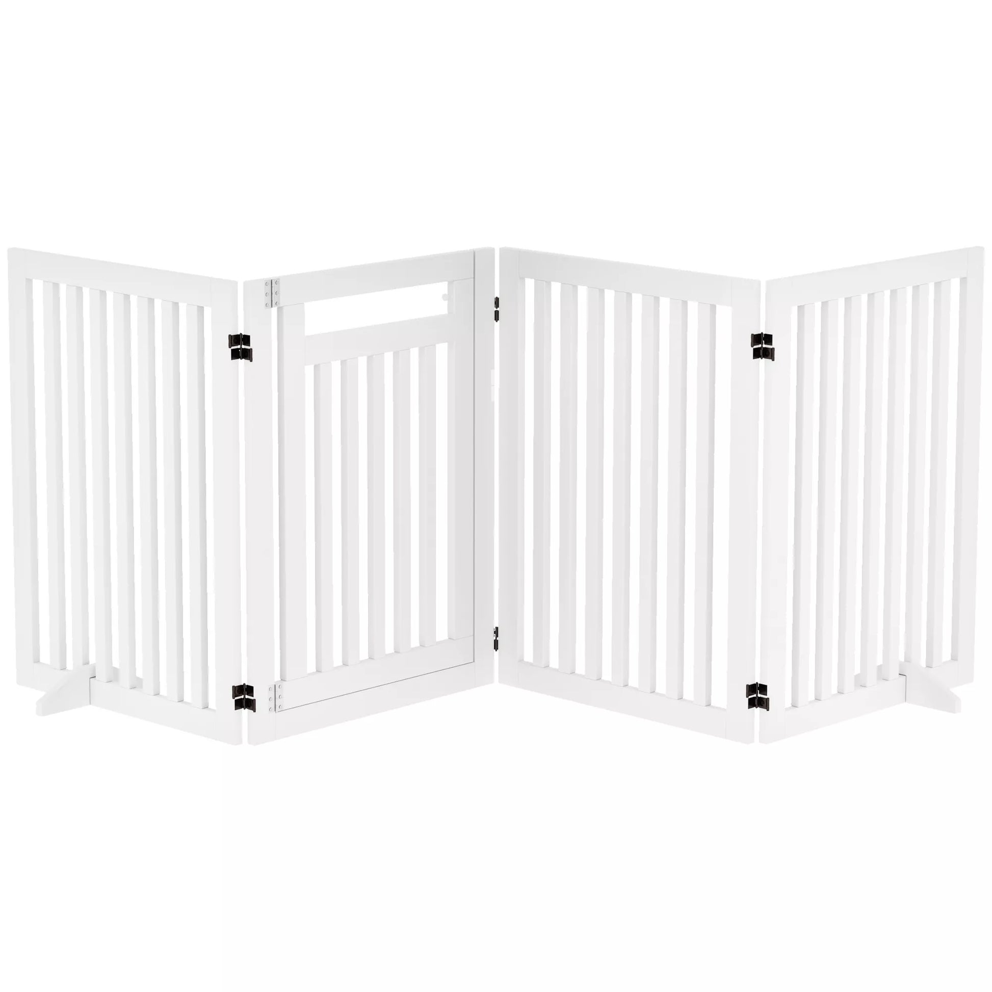 PawHut Gyvūnų tvorelė, apsauginė tvorelė, 4 dalys, sulankstoma, balta