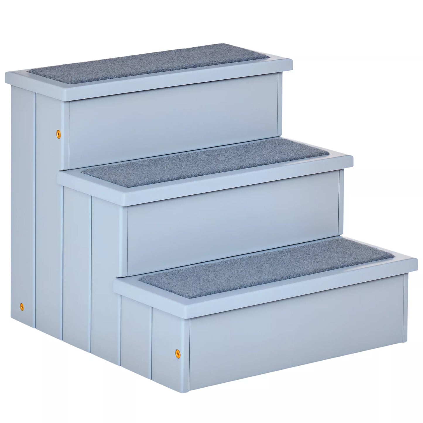 3 pakopų šunų laipteliai, 38 cm aukščio, naminių gyvūnėlių laipteliai, skirti mažiems ir vidutinio dydžio šunims, katelių laipteliai, šunų rampa, pagalbinė priemonė įlipimui į lovą, sofą, fotelį ir automobilį, pilkos spalvos