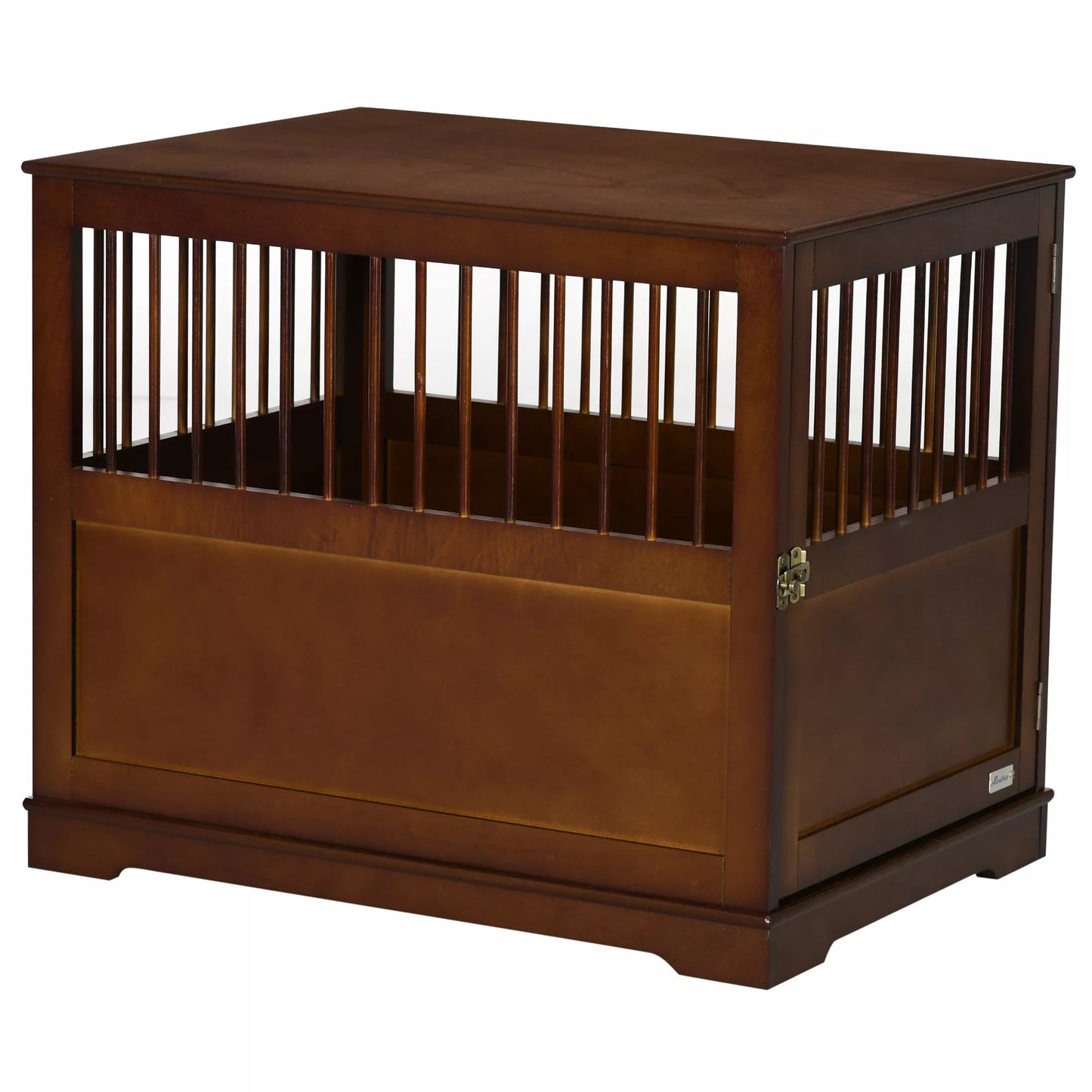 Suņu būris ar slēdzeni, pacelta pamatne, transportēšanas kaste, 80,5 cm x 59,5 cm x 67,5 cm, brūns