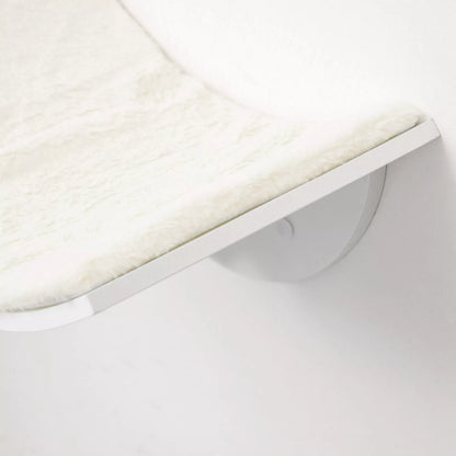 Cat shelf, wall-mounted, soft lying surface, up to 10kg, 41x28x21cm, white