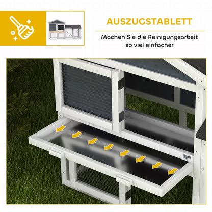 Small animal enclosure with free space, spruce wood, 147 x 54 x 84 cm, gray