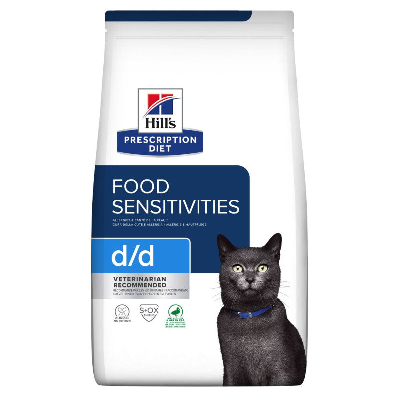 Hill's Prescription Diet Feline d/d Duck & Green Pea sausas maistas su antiena katėms