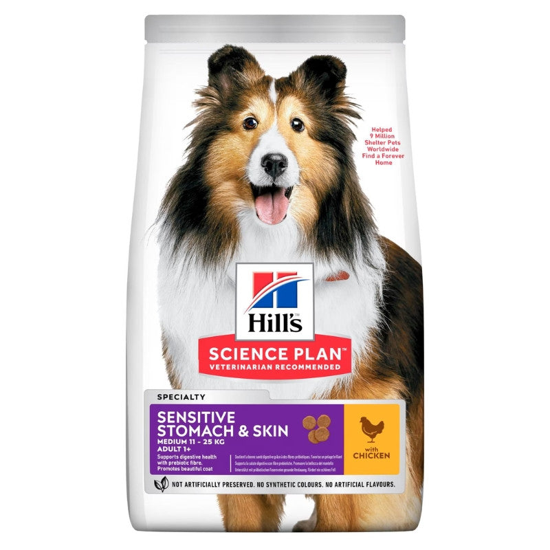 Hill's Science Plan Sensitive Stomach & Skin Medium Adult sausas pašaras šunims