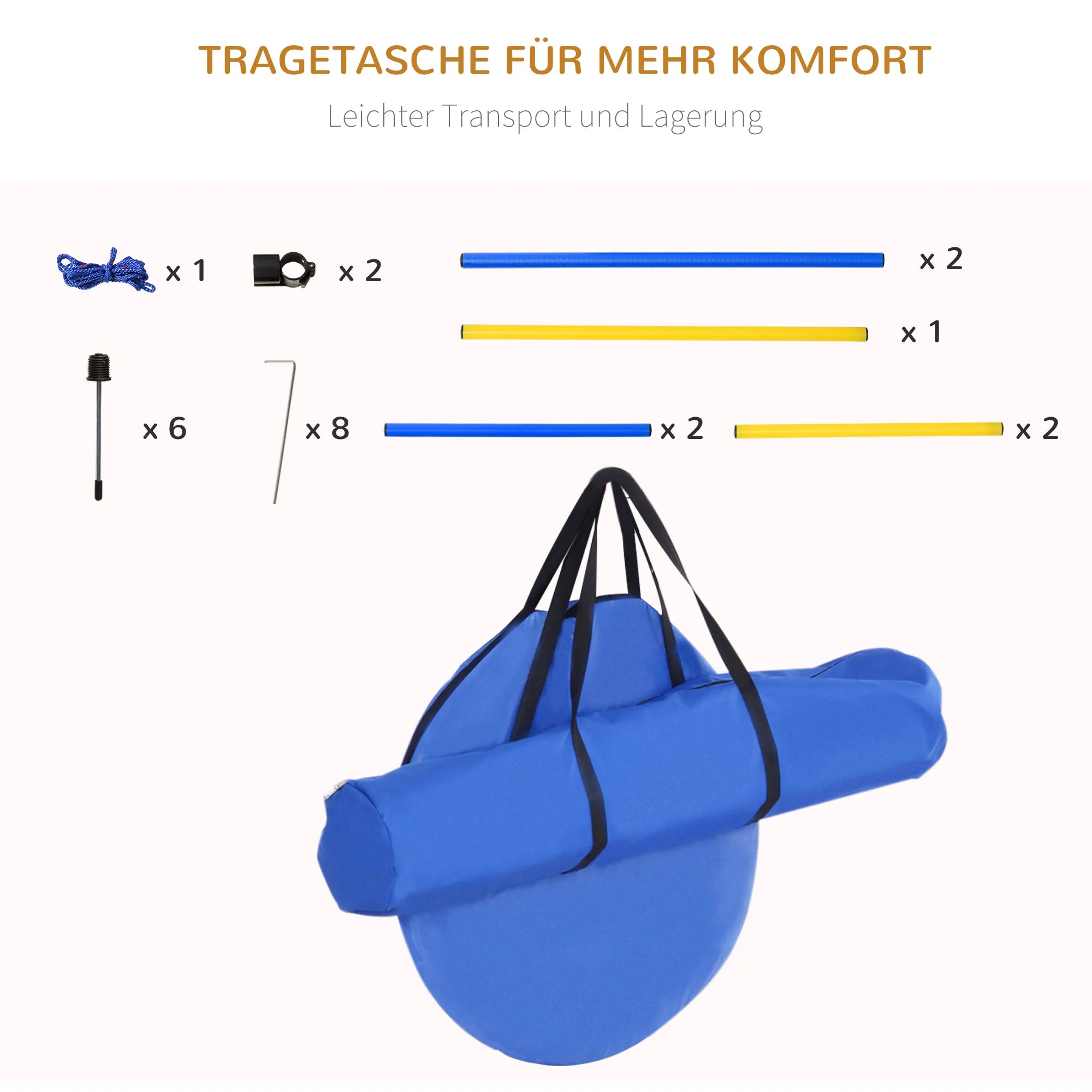 Agility rinkinys šunims, 5 dalių agility įranga šunų dresūrai, šuolių barjerų rinkinys su šunų tuneliu, 4 aukščio reguliuojami slalomstulpeliai, barjerai, pauzės dėžutė, nešiojimo krepšys – Agility rinkinys žaidimams ir dresūrai