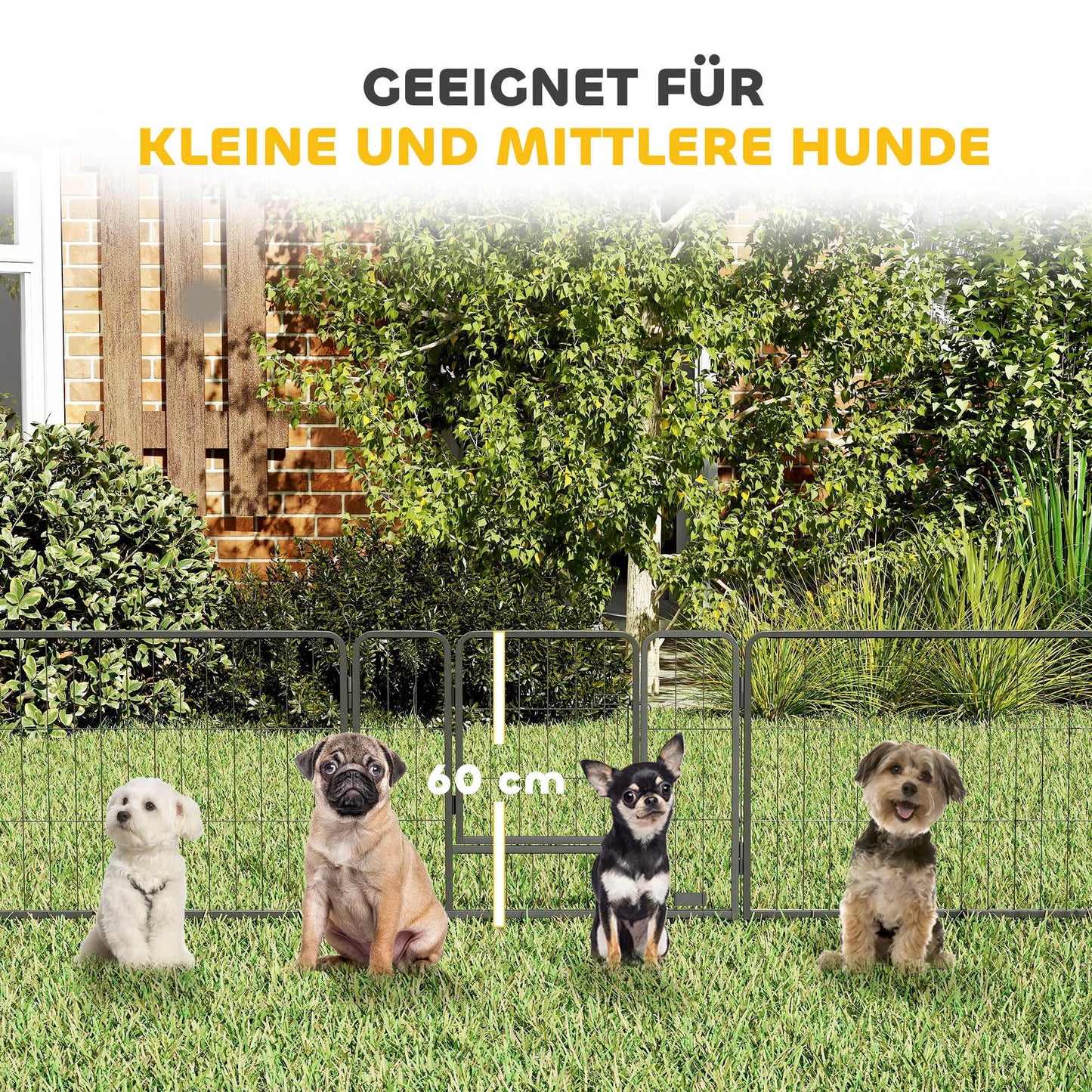 Naminių gyvūnėlių aptvaras, šuniukų voljeras, šuniukų tvorelė, 12 skydelių, laukui ir patalpai, juodas