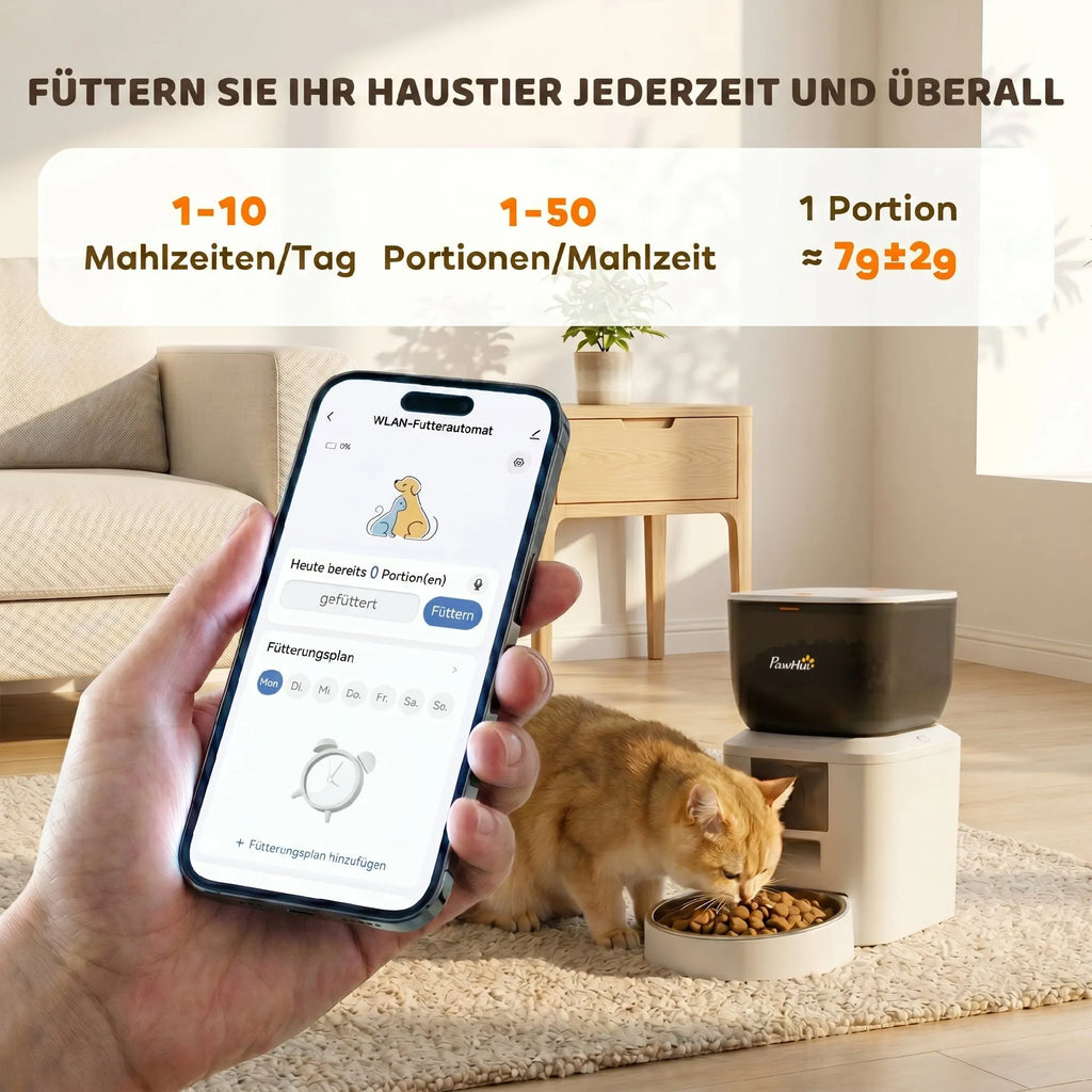 Išmanusis automatinis ėdalo dozatorius su kamera, 2,4 GHz Wi-Fi, 4 l, baltas