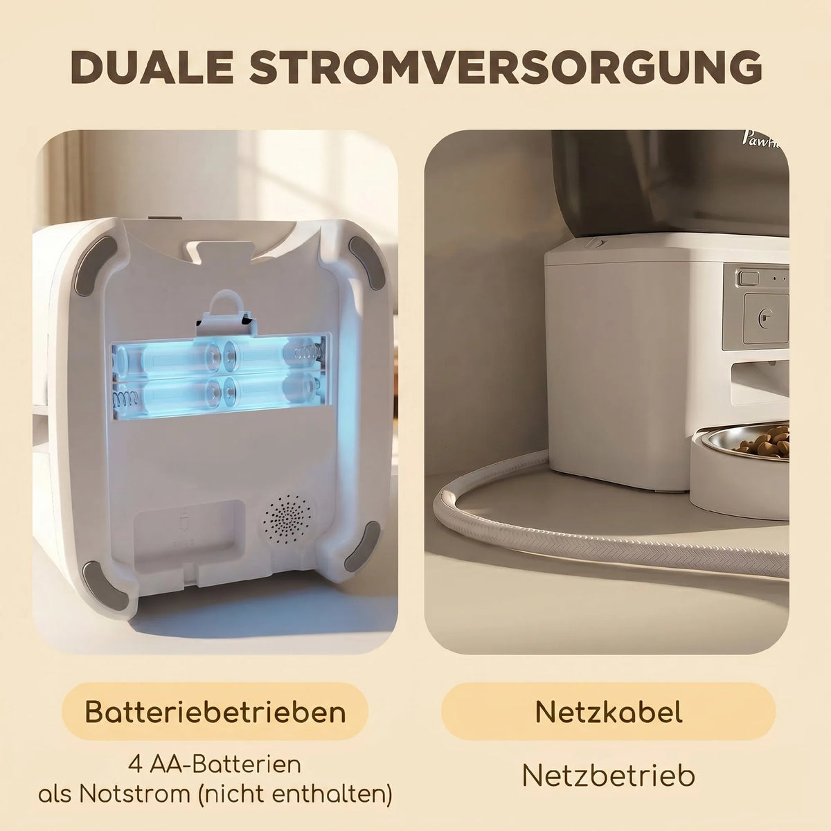Išmanusis automatinis ėdalo dozatorius su kamera, 2,4 GHz Wi-Fi, 4 l, baltas