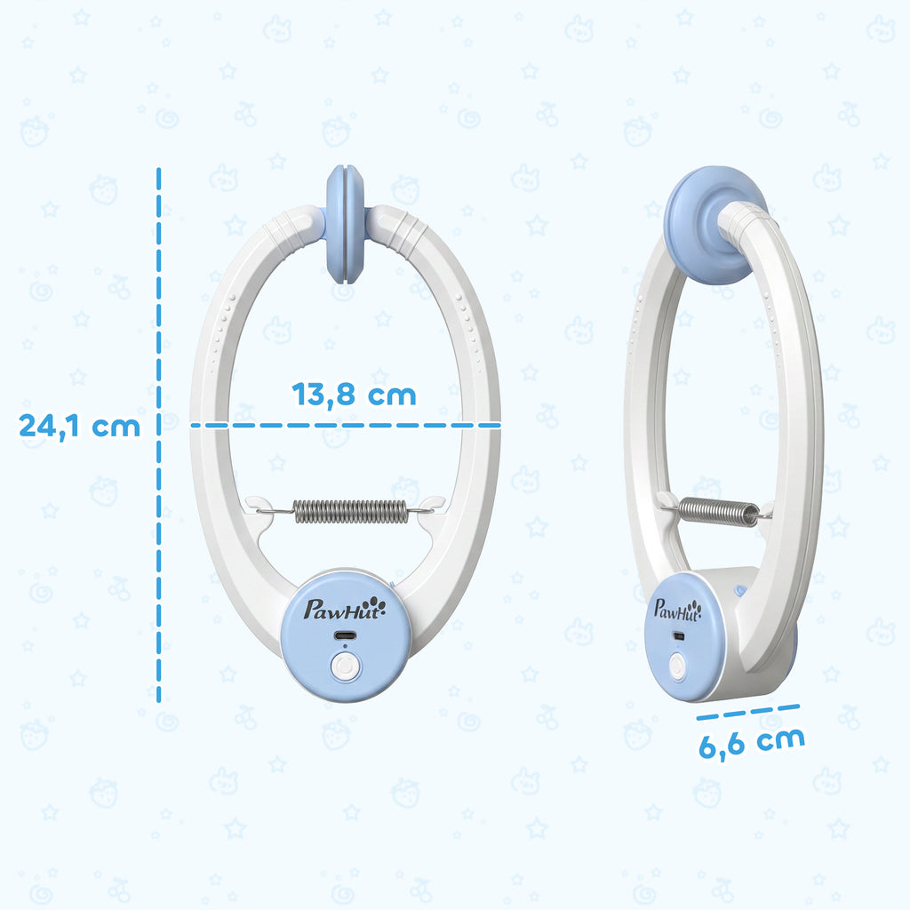 Interaktyvus žaislas katėms ant durų, šokinėjanti pelė, įkraunamas per USB, 24,1x13,8x6,6 cm, baltas