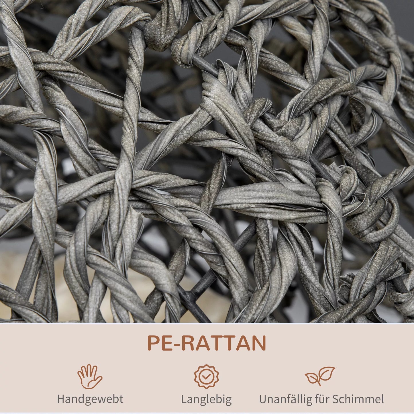 Rattan cat house with cushion, cat sleeping place, cat bed with raised legs, silver gray, Ø52 x 58 cm