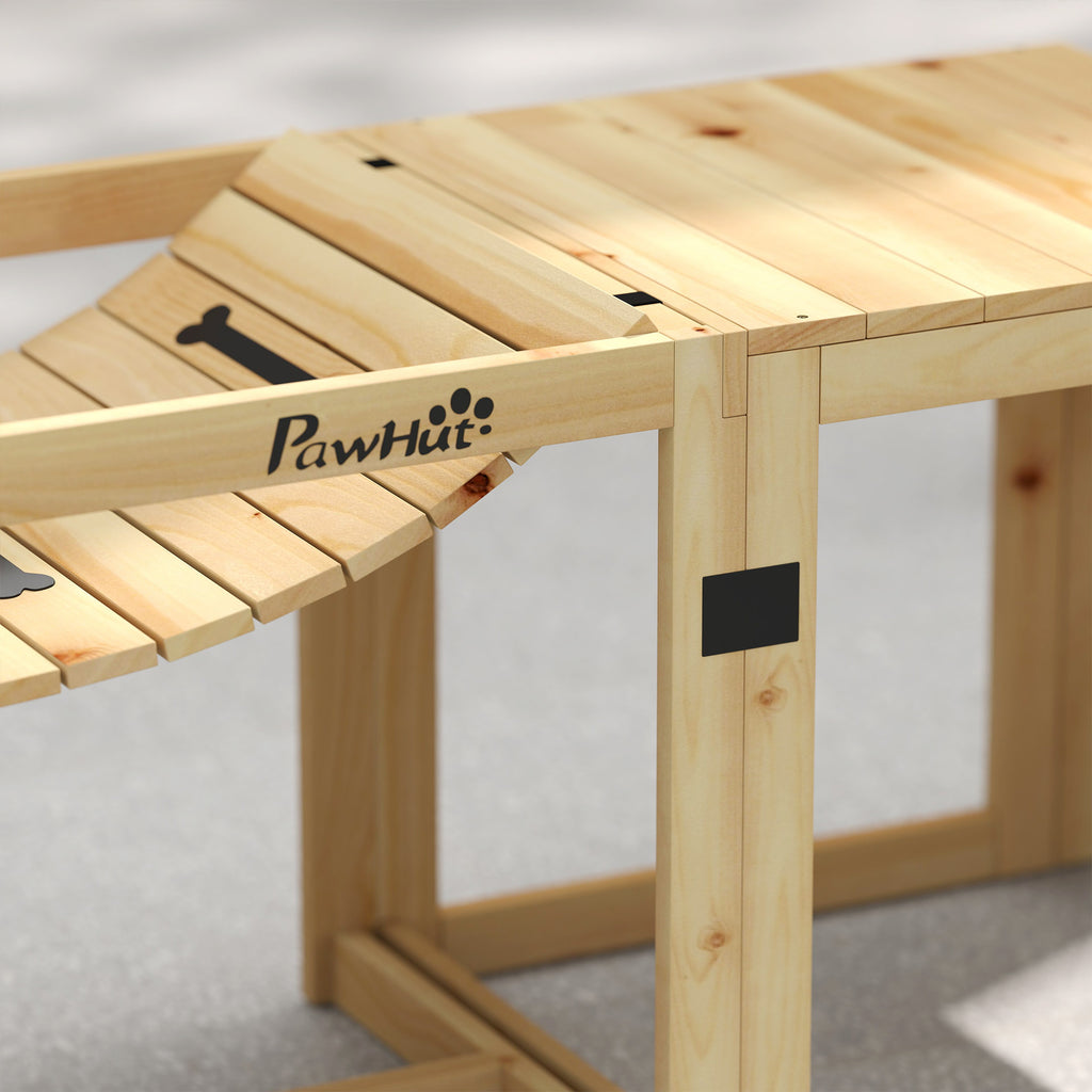 Agility rinkinys šunims: tiltelis, laiptai ir platforma, iš eglės medienos, iki 40 kg, natūralaus medžio spalvos