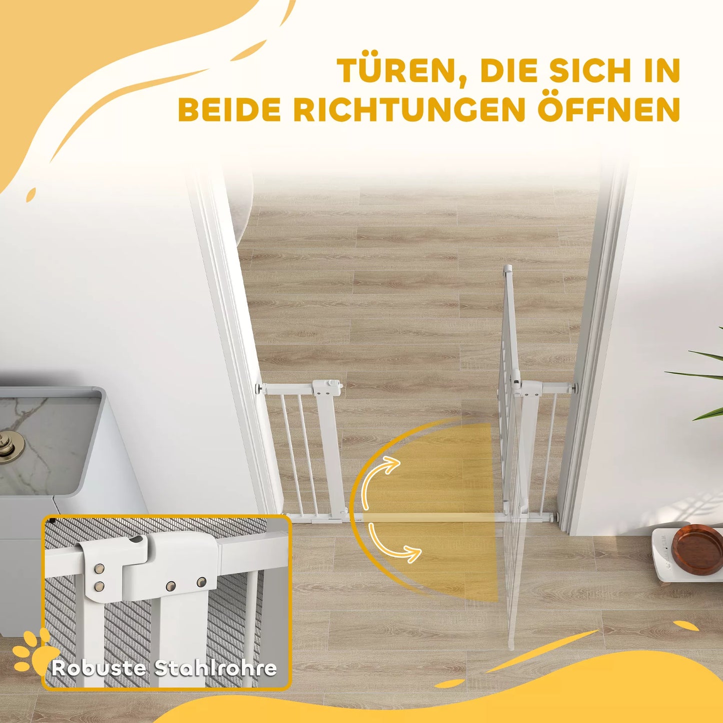 Apsauginiai varteliai šuniui, 76-104 cm, montuojami be gręžimo, varteliai laiptams