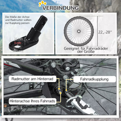 Dog trailer, foldable bike trailer for dogs, waterproof, Oxford cloth, metal, 140 x 71 x 83 cm, Red