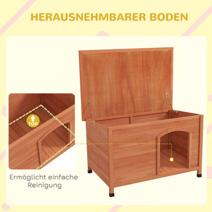 Wooden dog kennel XXL, 100 cm x 65.5 cm x 68 cm, Brown + Green